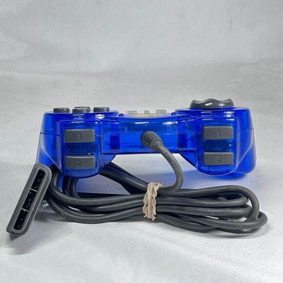 PlayStation Mad Catz Video Game Digital Controller Transparent Blue 8002 Used - Picture 4 of 7